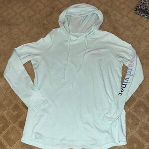 Women's Light Blue Hoodie Top by vineyard Vines size XXS